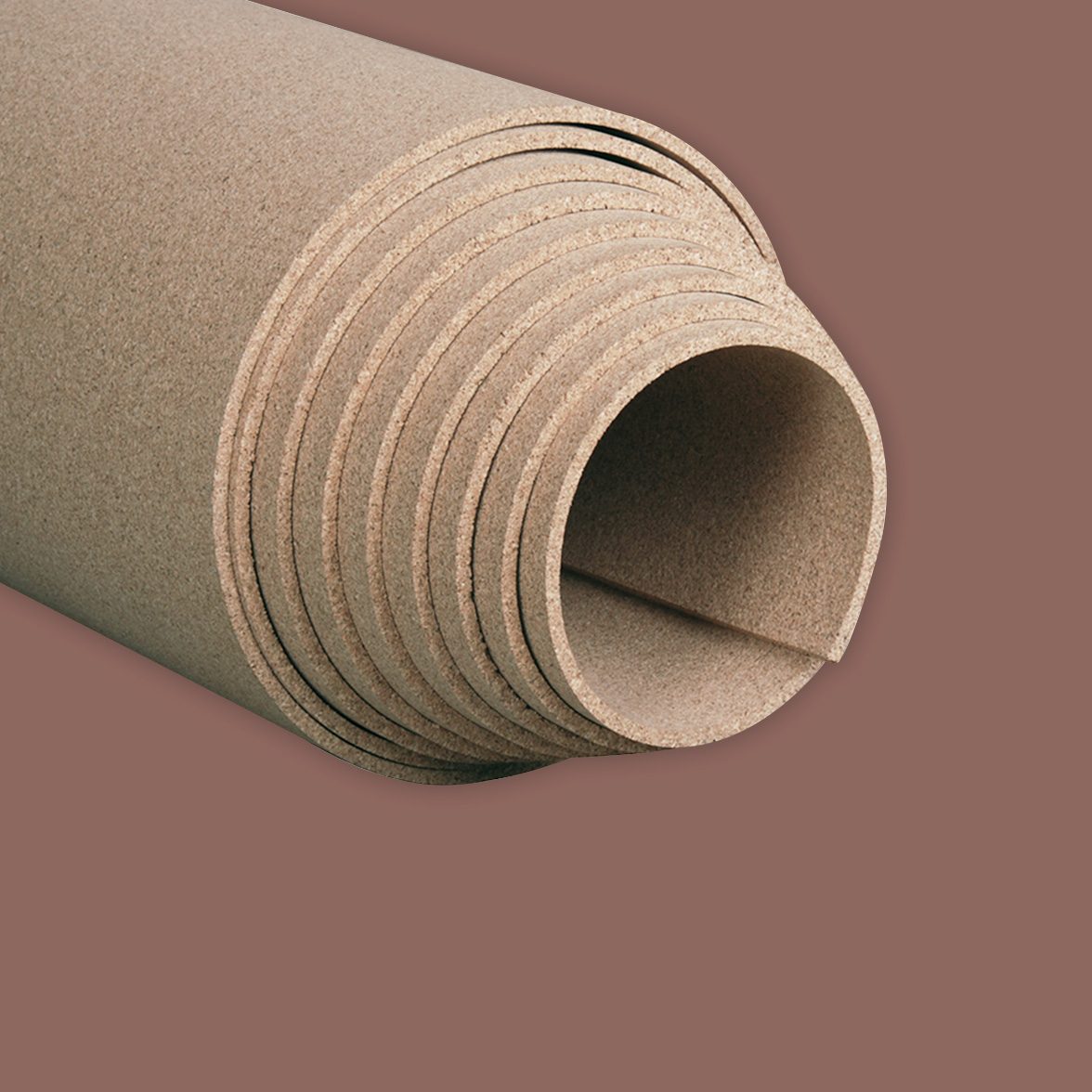 Cork, Roll: Cork, 50 ft Lg, 4 ft Wd, 1/4 in Thick, Plain Backing Plain  Backing, Medium Grain Size